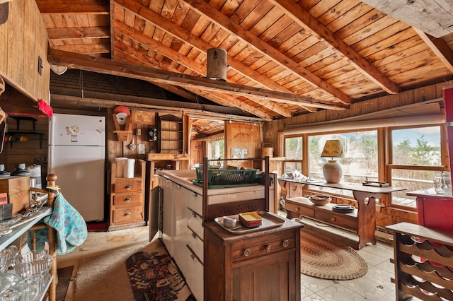 12 York Ln, Dallas Plt, ME 04970 - interior space with wooden ceiling and wooden walls