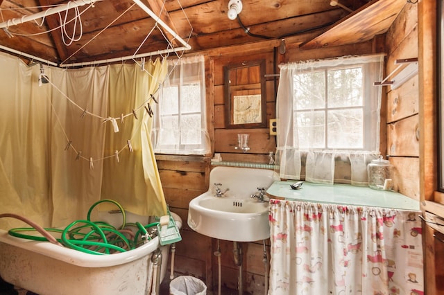 12 York Ln, Dallas Plt, ME 04970 - full bath featuring plenty of natural light, curtained shower, and a bathtub