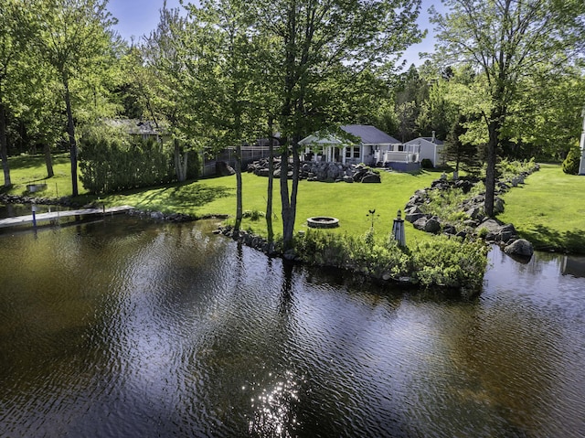 1824 Sunny Cove Ln, Meddybemps, ME 04657 - water view with an outdoor fire pit