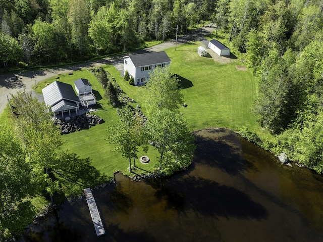 1824 Sunny Cove Ln, Meddybemps, ME 04657 - aerial view of property and surrounding area featuring a heavily wooded area