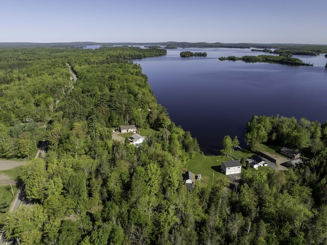 1824 Sunny Cove Ln, Meddybemps, ME 04657 - drone / aerial view of a heavily wooded area and a nearby body of water