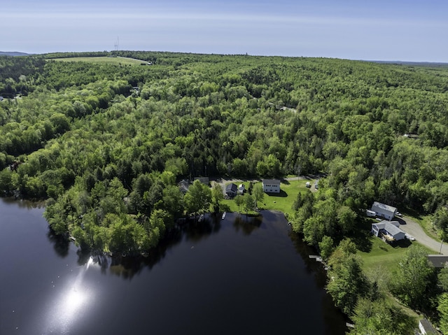 1824 Sunny Cove Ln, Meddybemps, ME 04657 - aerial view of property and surrounding area featuring a heavily wooded area and a large body of water