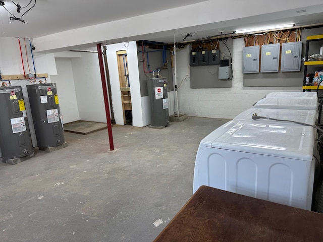 72 Seal Cove Rd, Southwest Harbor, ME 04679 - finished below grade area with washing machine and dryer, water heater, and electric panel