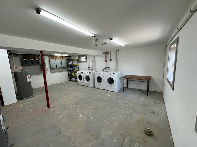 72 Seal Cove Rd, Southwest Harbor, ME 04679 - below grade area with washer and dryer, electric water heater, and electric panel