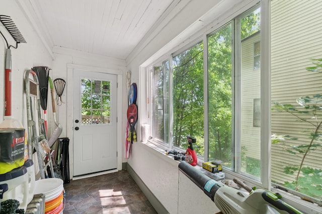 176 Second St, Auburn, ME 04210 - sunroom / solarium with stone finish floors and wood ceiling