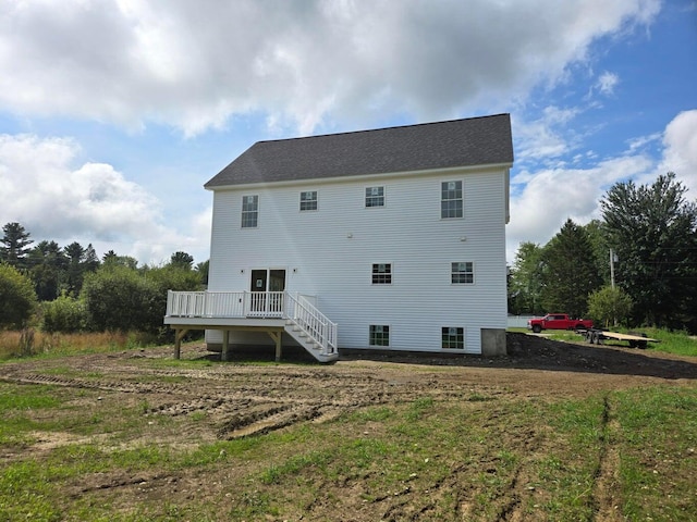 LOT3 Hawks Xing, Hermon, ME 04401 - rear view of house featuring a deck and stairs