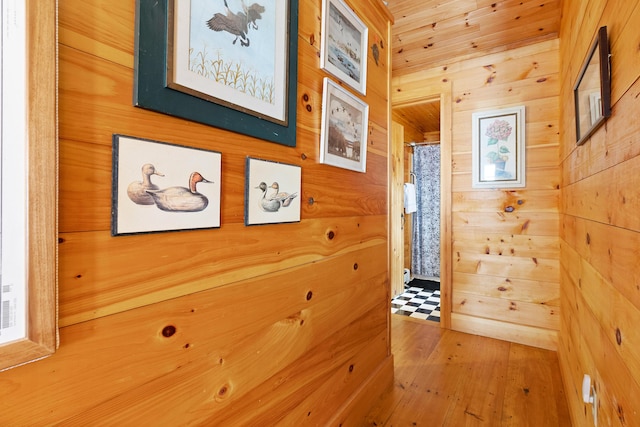 21 Linekin Rd, Boothbay Harbor, ME 04538 - hall featuring wood walls and hardwood / wood-style flooring