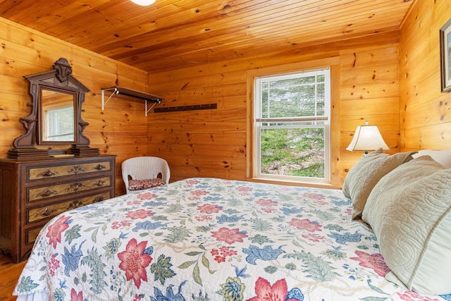 21 Linekin Rd, Boothbay Harbor, ME 04538 - bedroom featuring wooden ceiling and wood walls