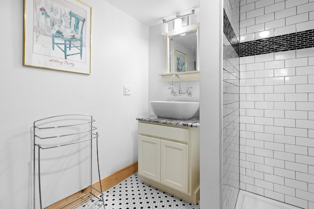 21 Linekin Rd, Boothbay Harbor, ME 04538 - full bathroom with tiled shower and vanity