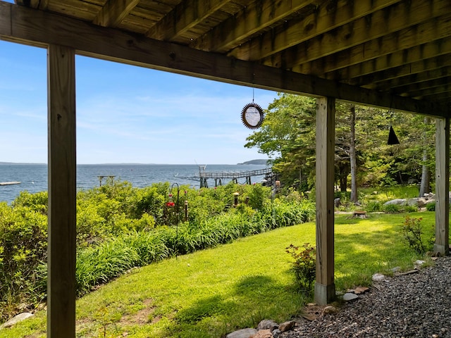 21 Linekin Rd, Boothbay Harbor, ME 04538 - view of grassy yard featuring a water view