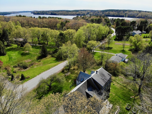 17 Westview Rd, Damariscotta, ME 04543 - aerial view of a nearby body of water and a heavily wooded area