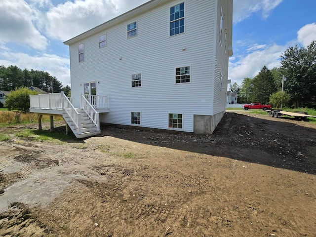 155 Copeland Hill Rd, Holden, ME 04429 - back of house with a deck and stairs