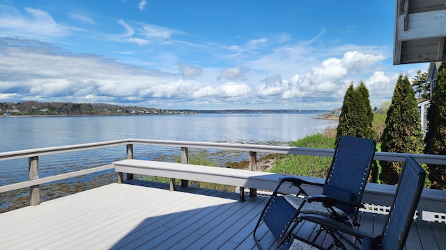 61 W Shore Rd, Harpswell, ME 04079 - wooden deck featuring a water view