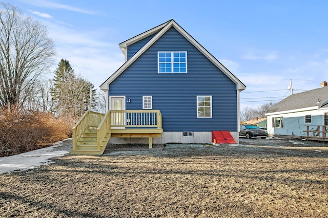 32 Jackson St, Portland, ME 04103 - back of house with a wooden deck