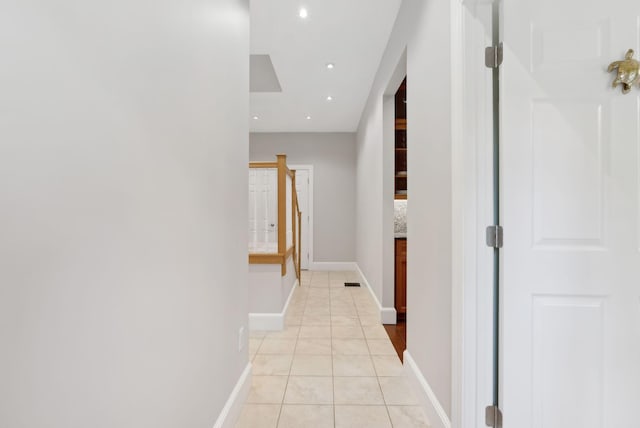 11 Clubhouse Dr, Kennebunk, ME 04043 - hall featuring light tile patterned floors, baseboards, and recessed lighting