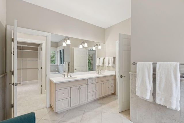 11 Clubhouse Dr, Kennebunk, ME 04043 - full bathroom with double vanity and tile patterned floors
