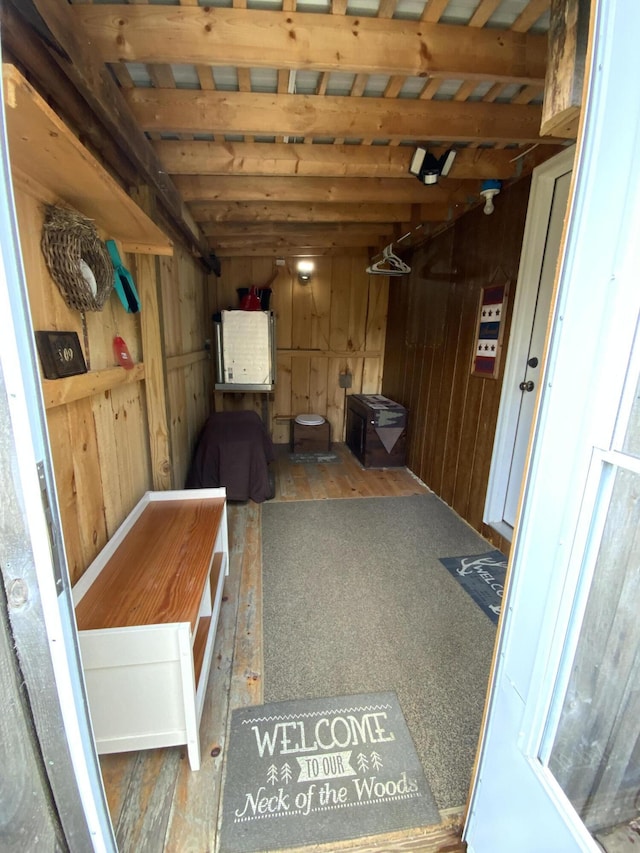 509 Blackberry Ln, Rumford, ME 04276 - basement with wooden walls and wood finished floors