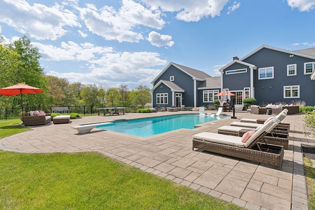 10 Jameson Dr, Falmouth, ME 04105 - view of pool featuring an outdoor hangout area and a patio area