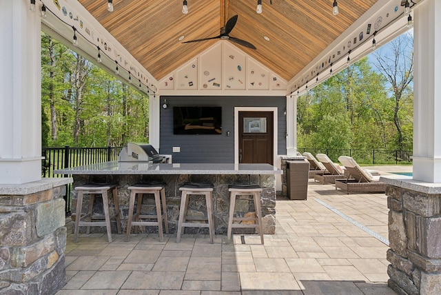 10 Jameson Dr, Falmouth, ME 04105 - view of patio featuring a ceiling fan