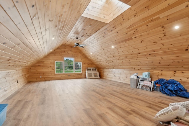 10 Jameson Dr, Falmouth, ME 04105 - additional living space featuring wood walls, wood ceiling, lofted ceiling, and wood finished floors