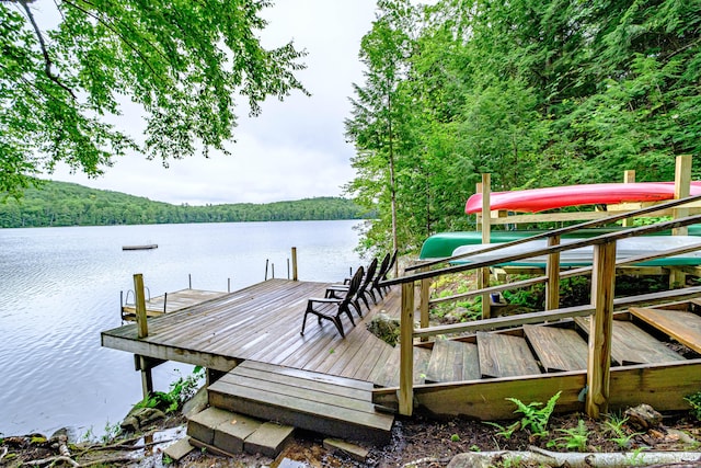 134 Valhalla Ln, Norway, ME 04268 - dock featuring a water view and a forest view