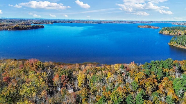 194 Birch Ln, Unity, ME 04988 - bird's eye view of a large body of water and a heavily wooded area