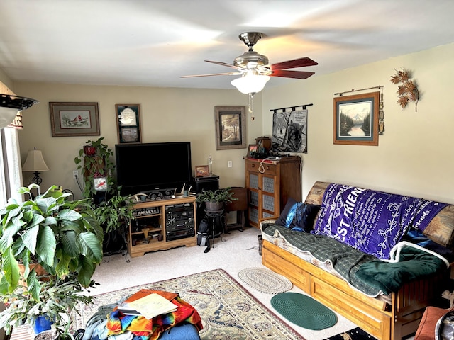 3 Rush Blvd, Millinocket, ME 04462 - living area with a ceiling fan and carpet floors