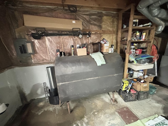 3 Rush Blvd, Millinocket, ME 04462 - unfinished below grade area with oil tank and electric panel