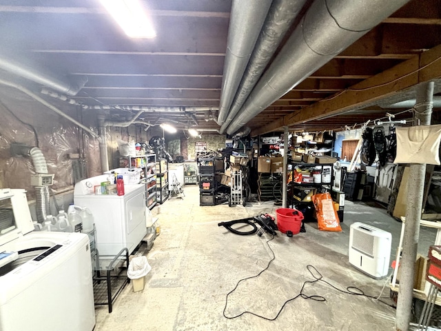 3 Rush Blvd, Millinocket, ME 04462 - unfinished basement featuring independent washer and dryer