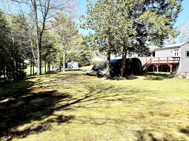 3 Rush Blvd, Millinocket, ME 04462 - view of grassy yard with a deck