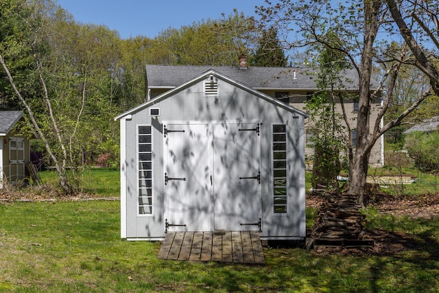 view of shed