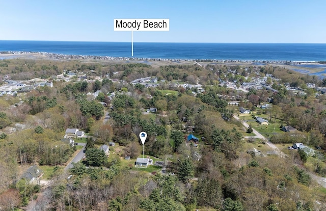 aerial overview of property's location featuring a large body of water