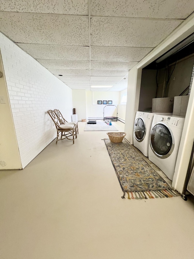 washroom with separate washer and dryer