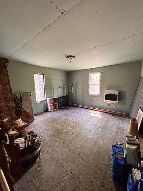 interior space featuring heating unit