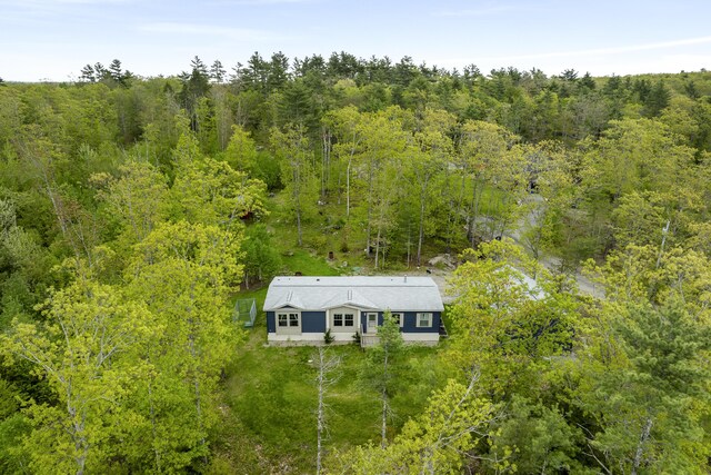 70 Lions Ridge Dr, Alna, ME 04535 - view from above of property featuring a heavily wooded area
