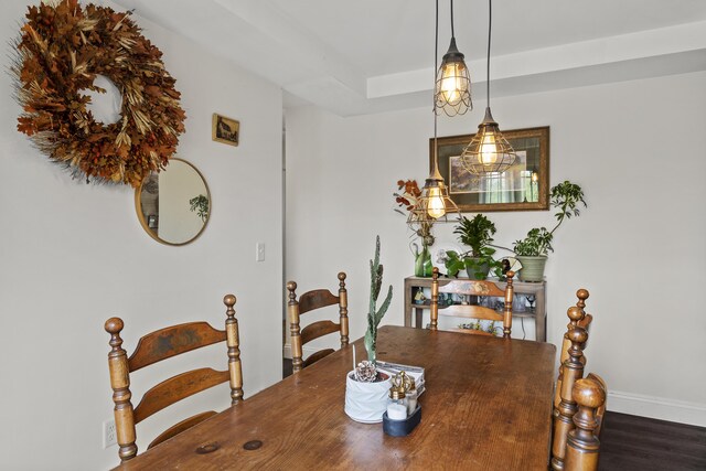 70 Lions Ridge Dr, Alna, ME 04535 - dining room with dark wood-style flooring and baseboards