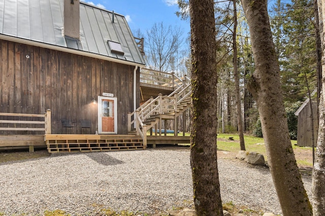 832 Main Rd, Islesboro, ME 04848 - view of yard with a deck and stairway