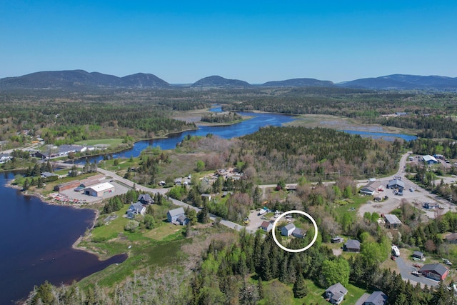 26 Flat Iron Rd, Tremont, ME 04653 - aerial overview of property's location with a water and mountain view