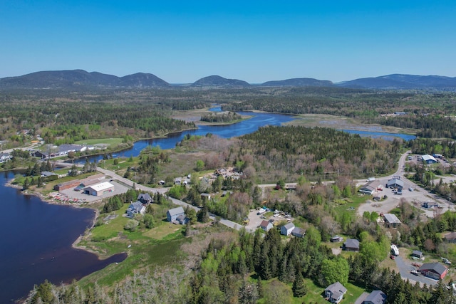 26 Flat Iron Rd, Tremont, ME 04653 - aerial view of property and surrounding area featuring a water and mountain view and a forest