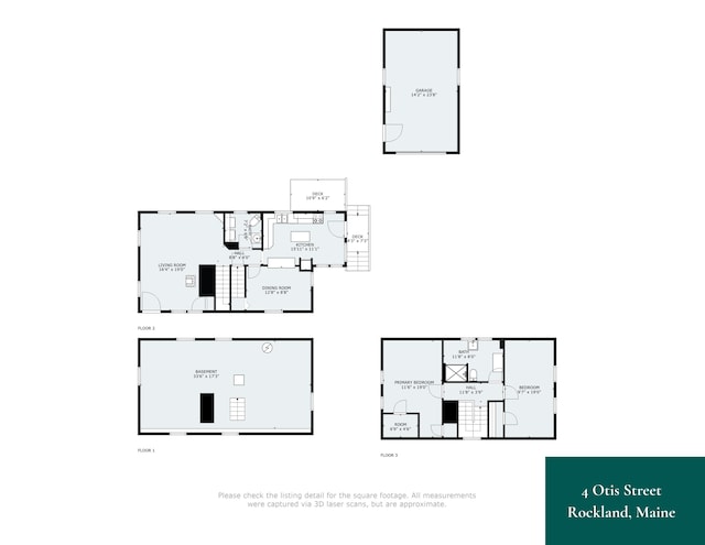 4 Otis St, Rockland, ME 04841 - floor plan / room layout