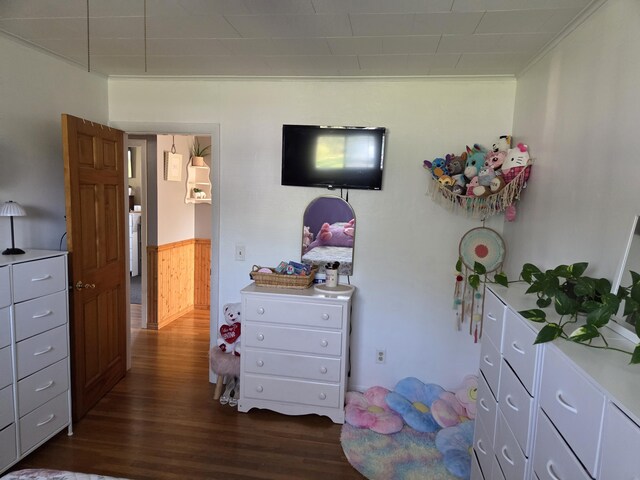 36 Lorraine Ave, Brewer, ME 04412 - bedroom with dark wood-style flooring and crown molding