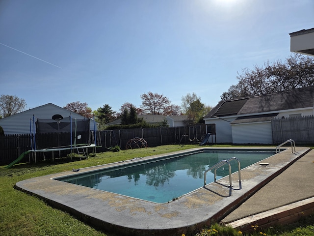 36 Lorraine Ave, Brewer, ME 04412 - view of pool featuring a trampoline and a playground
