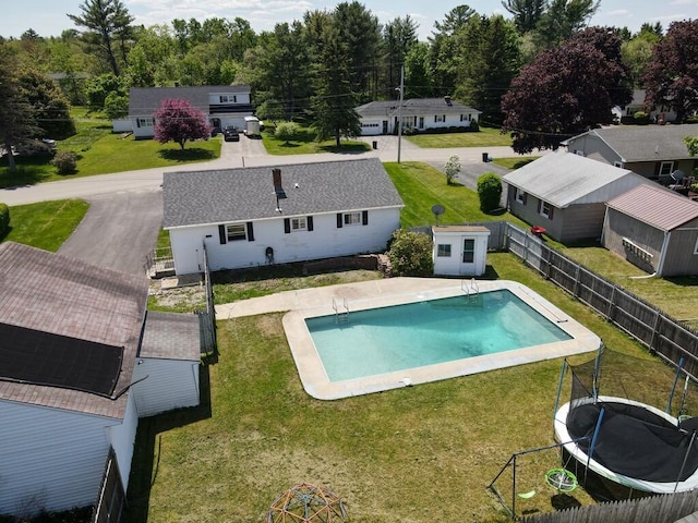 36 Lorraine Ave, Brewer, ME 04412 - view of pool featuring a trampoline and an outdoor structure