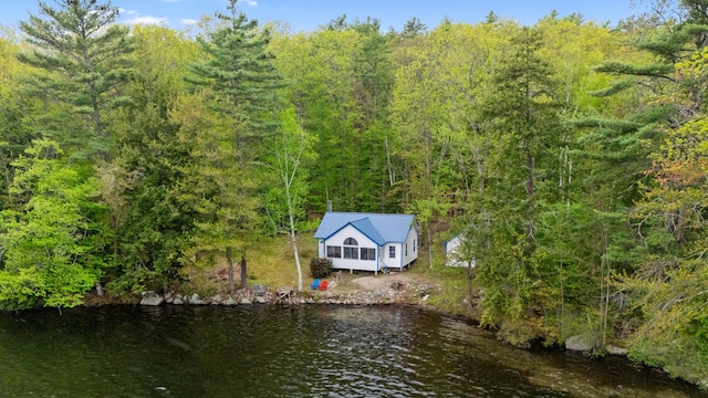 20 Lily Bay Ln, Parsonsfield, ME 04047 - aerial view of property and surrounding area with a forest and a nearby body of water