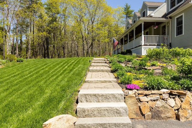 8 Silver Ridge Dr, York, ME 03909 - view of grassy yard featuring a porch