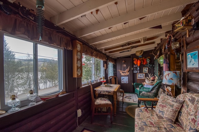 120 S Shore Dr, Rangeley Plt, ME 04970 - sunroom with beam ceiling