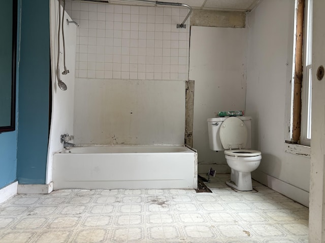 43 Berry Mills Rd, Carthage, ME 04224 - full bath featuring toilet, bathing tub / shower combination, and tile patterned floors
