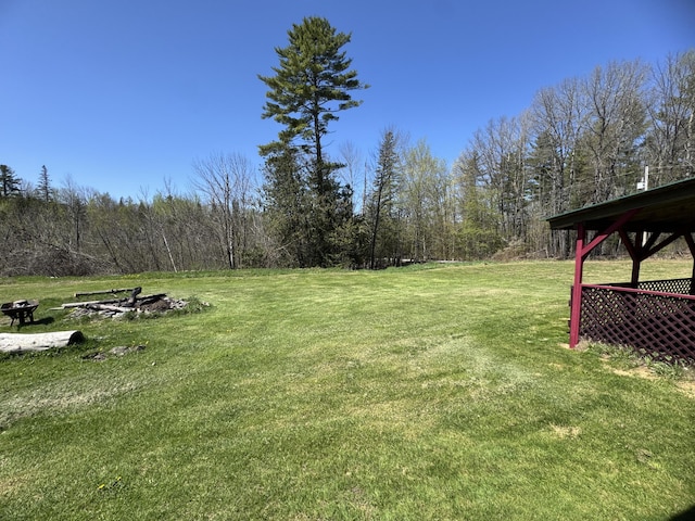 7 Thomas Rd, Sangerville, ME 04479 - view of green lawn with a wooded view