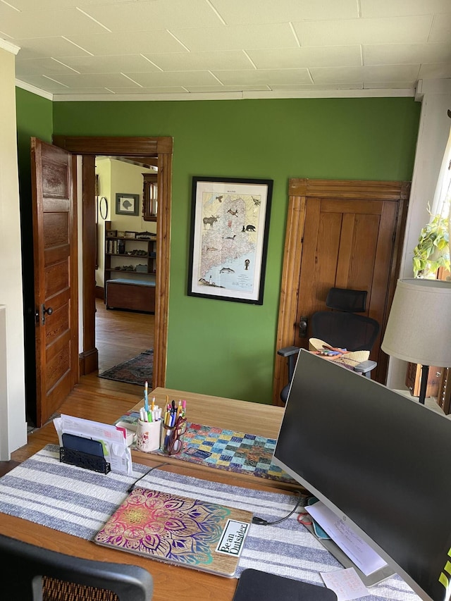 27 Murray St, Bingham, ME 04920 - bedroom featuring crown molding and wood finished floors