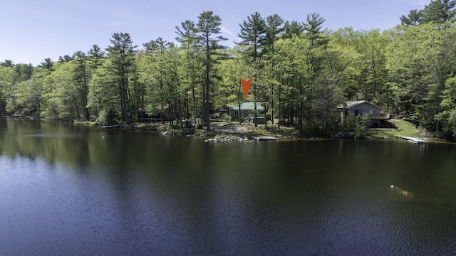 19 Pulpit Rock Rd, Raymond, ME 04071 - water view featuring a heavily wooded area